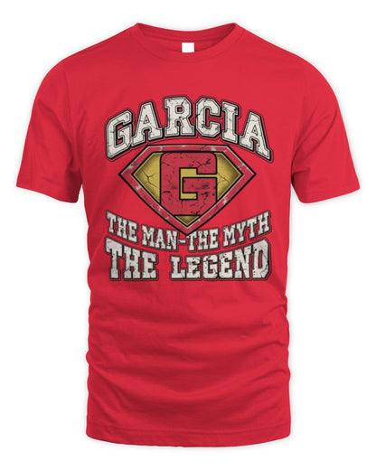 The Man The Myth The Legend Superman Graphic T-Shirt GARCIA M1-74 / Unisex Standard T-Shirt / red