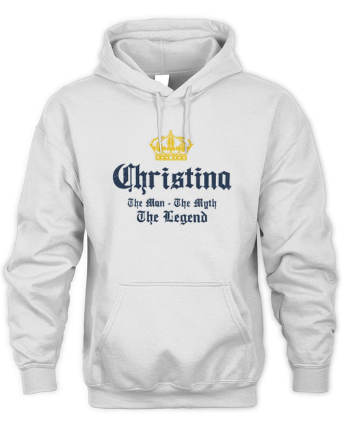 The Man The Myth The Legend Corona Beer T-Shirt CHRISTINA M1-S83 / Unisex Hoodie / white