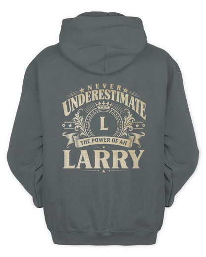 Never Underestimate Your Name Luxury Logo Shirt LARRY M1-63 / Unisex Hoodie / charcoal