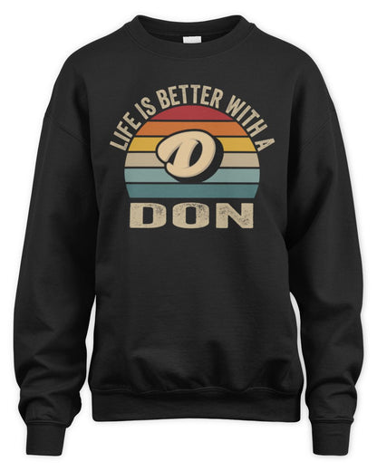 Life Is Better with Name Vintage Sun Shirt DON M1-50 / Unisex Sweatshirt / black