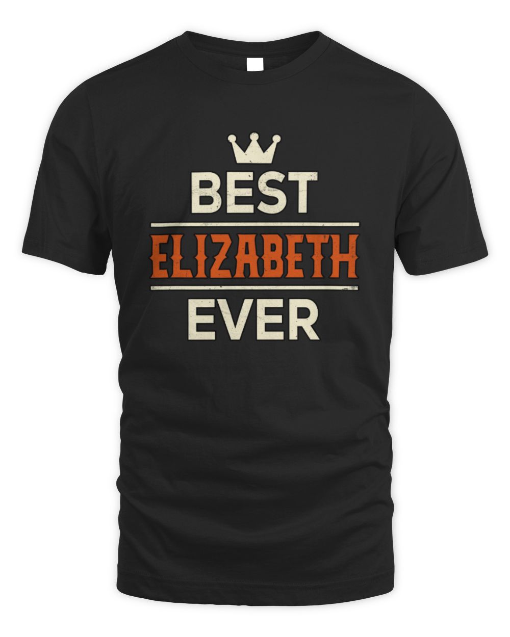 Best Your Name With Crown Shirt ELIZABETH M1-59 / Unisex Standard T-Shirt / black