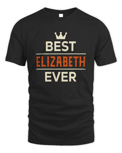 Best Your Name With Crown Shirt ELIZABETH M1-59 / Unisex Standard T-Shirt / black