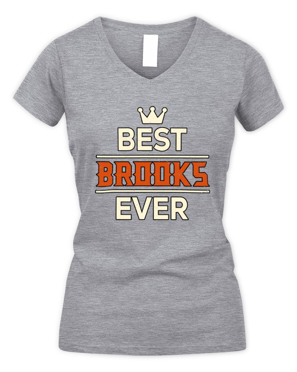 Best Your Name With Crown Shirt BROOKS M1-59 / Women's V-Neck T-Shirt / sport grey