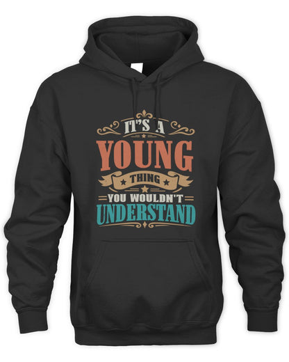 It’s a Name Thing Personalized Retro T-Shirt YOUNG M1-47 / Unisex Hoodie / black