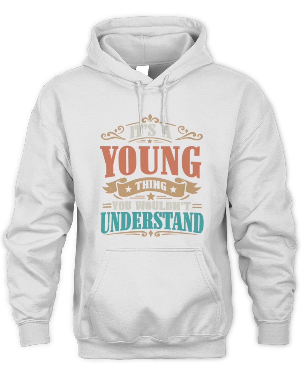 It’s a Name Thing Personalized Retro T-Shirt YOUNG M1-47 / Unisex Hoodie / white