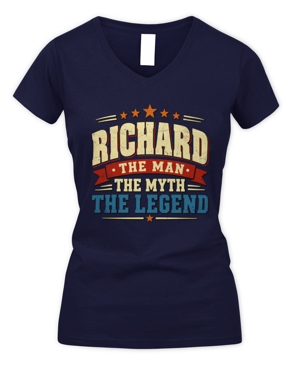 The Man The Myth The Legend Ribbon Vintage T-Shirt RICHARD M1-56 / Women's V-Neck T-Shirt / navy