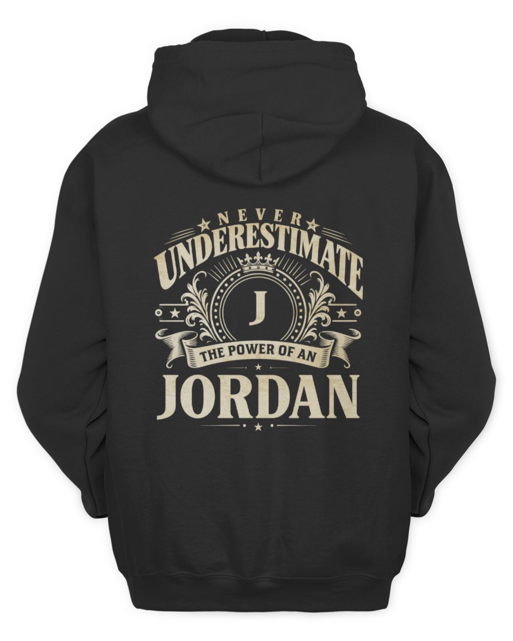 Never Underestimate Your Name Luxury Logo Shirt JORDAN M1-63 / Unisex Hoodie / black