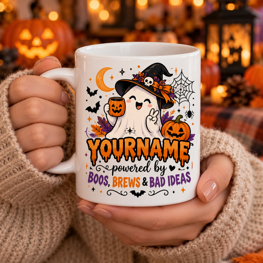 Your Name Powered By Boos Brews & Bad Ideas - Personalized Mug
