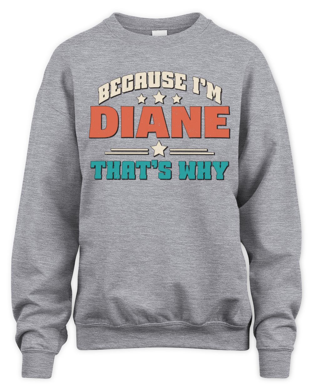 Because I'm Name That's Why Personalized Retro Shirt DIANE-49 / Unisex Sweatshirt / sport grey