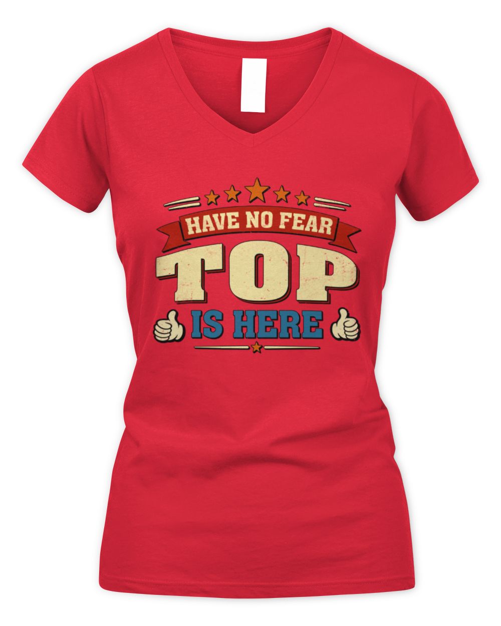 Have No Fear Your Name Is Here Cool Graphic T-Shirt TOP M1-71 / Women's V-Neck T-Shirt / red