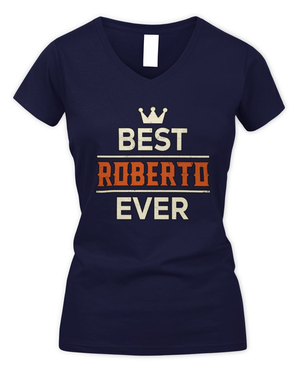 Best Your Name With Crown Shirt ROBERTO M1-59 / Women's V-Neck T-Shirt / navy