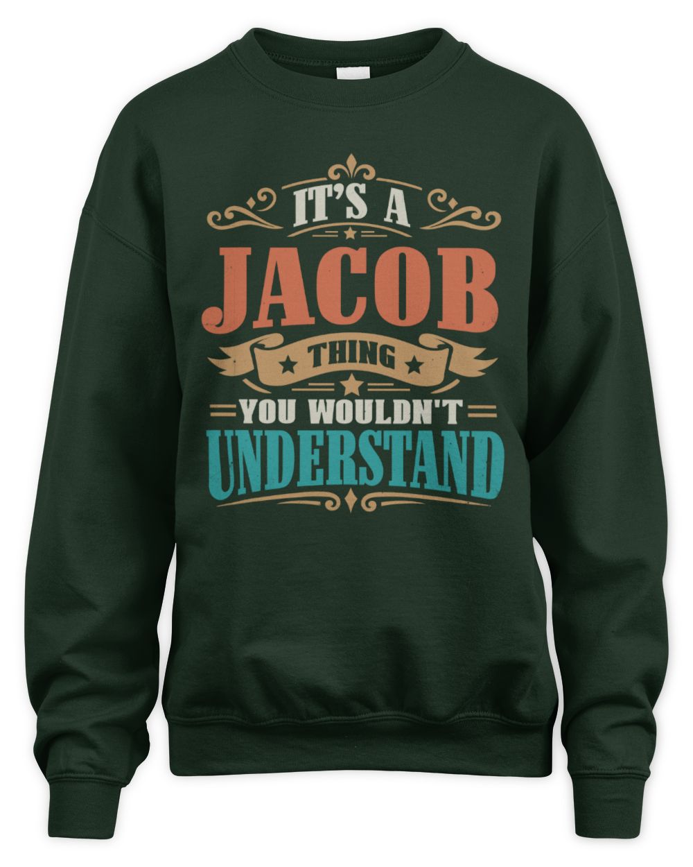 It’s a Name Thing Personalized Retro T-Shirt JACOB M1-47 / Unisex Sweatshirt / forest green