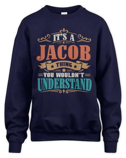 It’s a Name Thing Personalized Retro T-Shirt JACOB M1-47 / Unisex Sweatshirt / navy