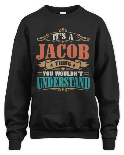 It’s a Name Thing Personalized Retro T-Shirt JACOB M1-47 / Unisex Sweatshirt / black