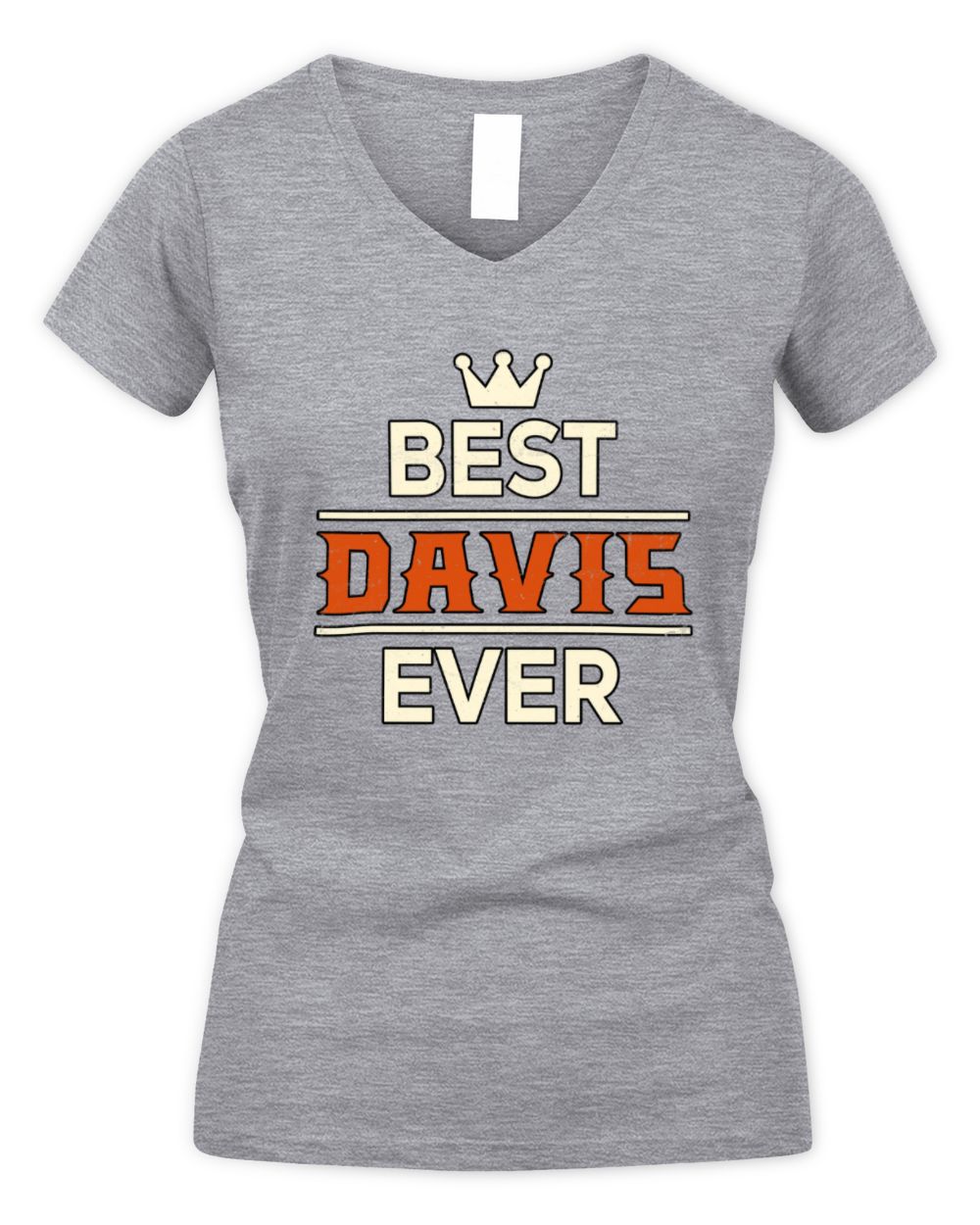 Best Your Name With Crown Shirt DAVIS M1-59 / Women's V-Neck T-Shirt / sport grey