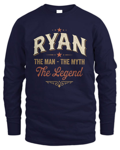 I'm Name I'm Not Rude I Just Have The Balls Funny T-Shirt RYAN M1-77 / Men's Long Sleeved T-Shirt / navy
