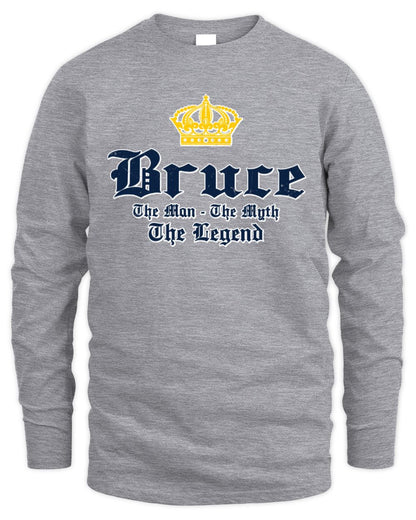 The Man The Myth The Legend Corona Beer T-Shirt BRUCE M1-S83 / Men's Long Sleeved T-Shirt / sport grey