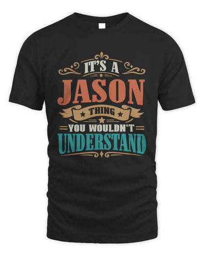 It’s a Name Thing Personalized Retro T-Shirt JASON M1-47 / Unisex Standard T-Shirt / black