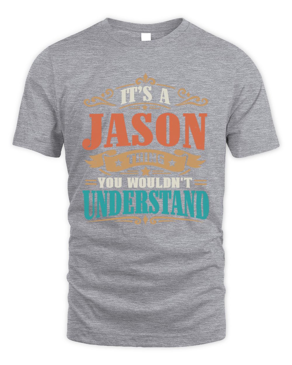 It’s a Name Thing Personalized Retro T-Shirt JASON M1-47 / Unisex Standard T-Shirt / sport grey