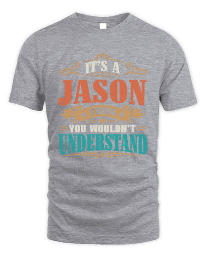 It’s a Name Thing Personalized Retro T-Shirt JASON M1-47 / Unisex Standard T-Shirt / sport grey