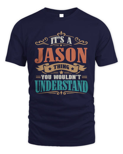 It’s a Name Thing Personalized Retro T-Shirt JASON M1-47 / Unisex Standard T-Shirt / navy