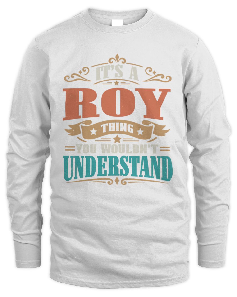 It’s a Name Thing Personalized Retro T-Shirt ROY M1-47 / Men's Long Sleeved T-Shirt / white