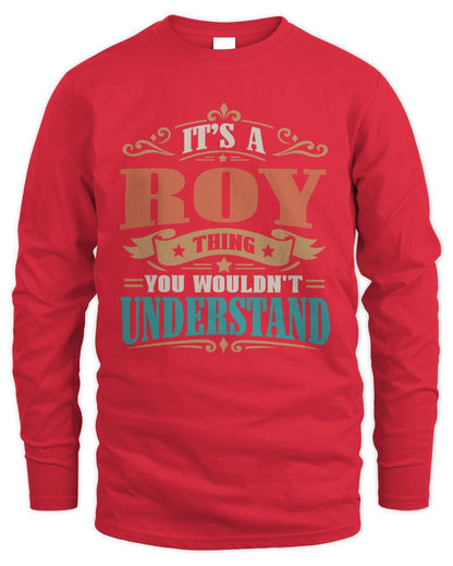 It’s a Name Thing Personalized Retro T-Shirt ROY M1-47 / Men's Long Sleeved T-Shirt / red