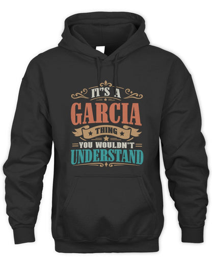 It’s a Name Thing Personalized Retro T-Shirt GARCIA M1-47 / Unisex Hoodie / black