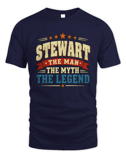The Man The Myth The Legend Ribbon Vintage T-Shirt STEWART M1-56 / Unisex Standard T-Shirt / navy