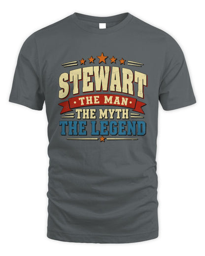 The Man The Myth The Legend Ribbon Vintage T-Shirt STEWART M1-56 / Unisex Standard T-Shirt / charcoal