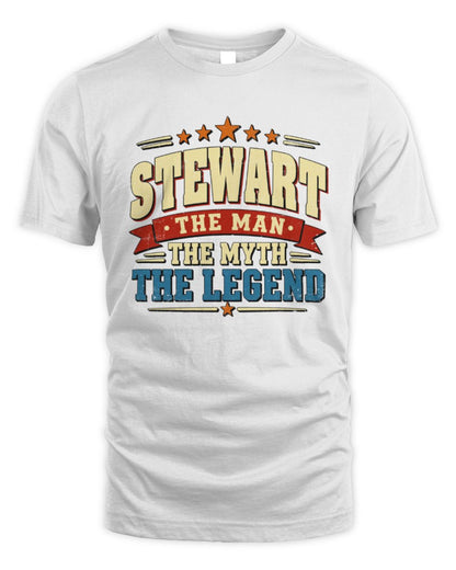 The Man The Myth The Legend Ribbon Vintage T-Shirt STEWART M1-56 / Unisex Standard T-Shirt / white