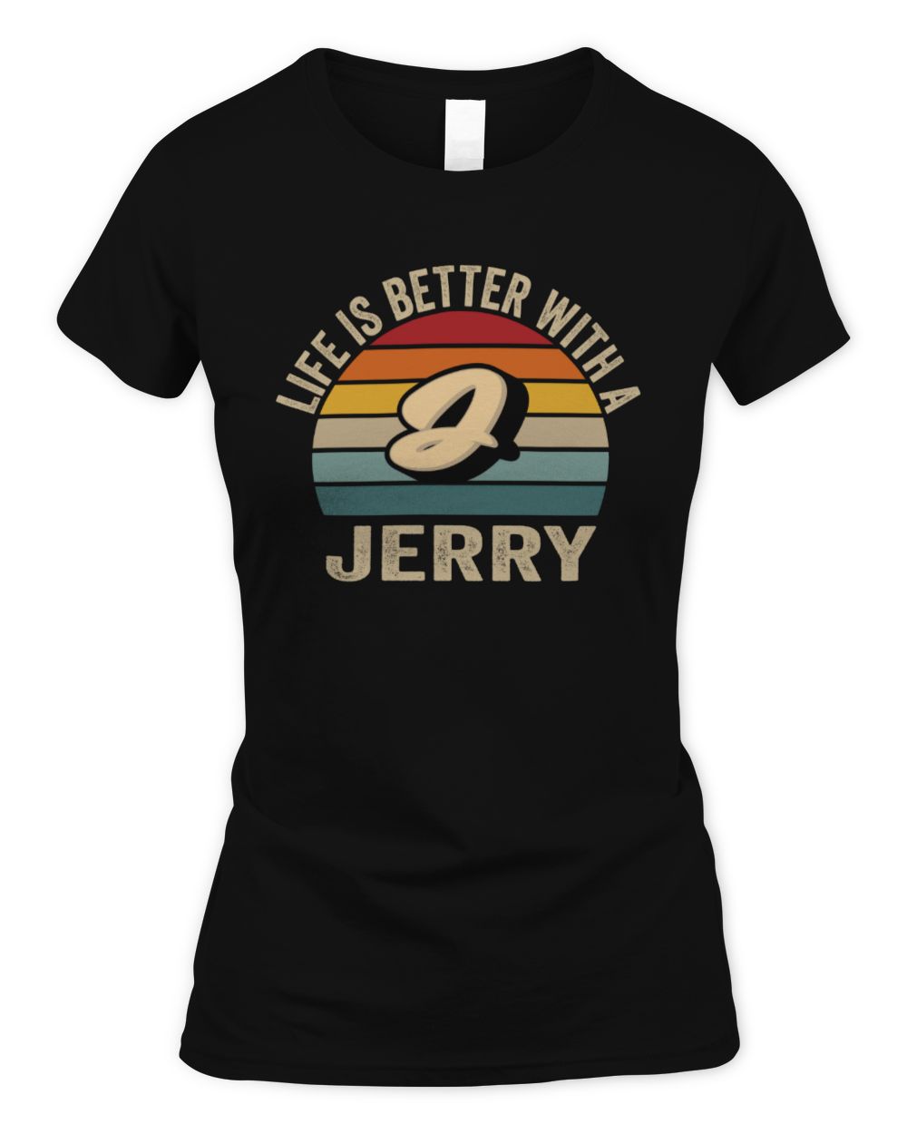 Life Is Better with Name Vintage Sun Shirt JERRY M1-50 / Women's Standard T-Shirt / black