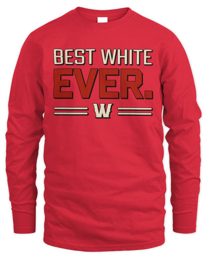 Best Your Name Ever Cool Shirt WHITE M1-58 / Men's Long Sleeved T-Shirt / red