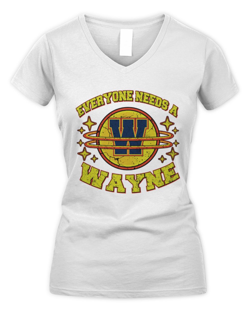 Everyone Needs a Your Name Shirt WAYNE M1-76 / Women's V-Neck T-Shirt / white