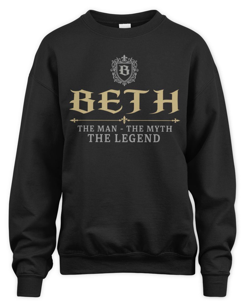 The Man The Myth The Legend Western Shirt BETH M1-78 / Unisex Sweatshirt / black