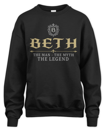 The Man The Myth The Legend Western Shirt BETH M1-78 / Unisex Sweatshirt / black