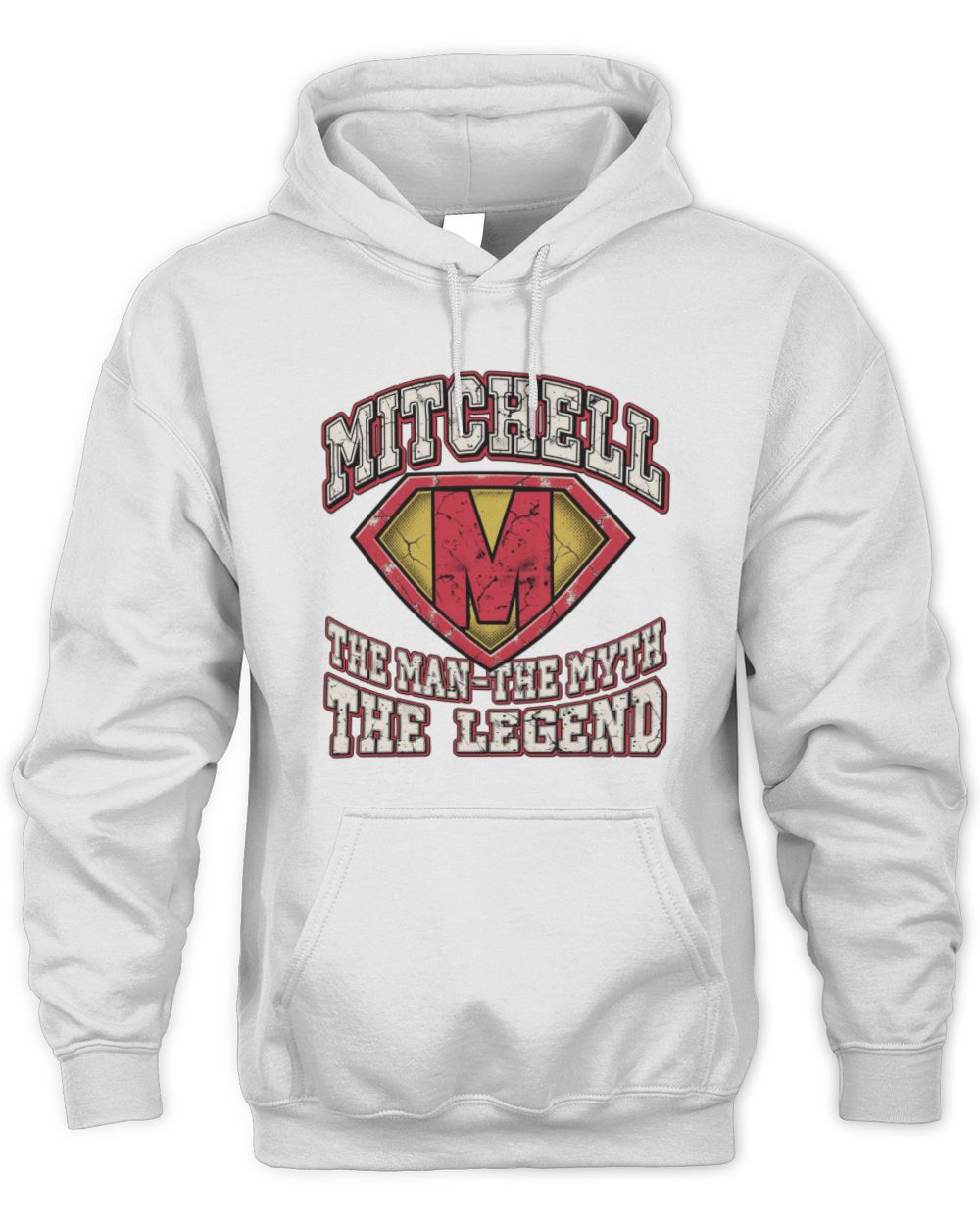 The Man The Myth The Legend Superman Graphic T-Shirt MITCHELL M1-74 / Unisex Hoodie / white