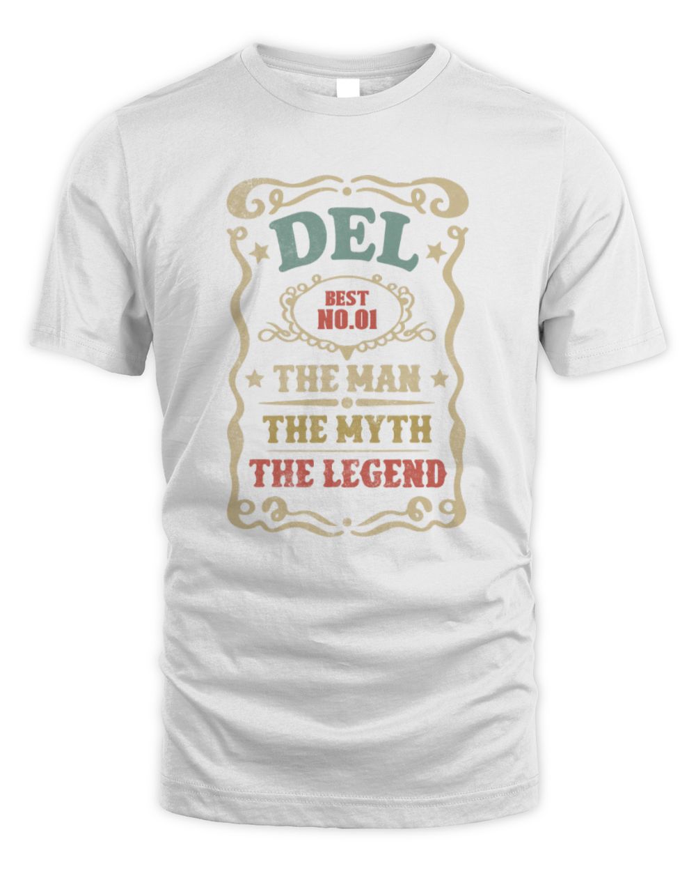 The Man The Myth The Legend Vintage Gold Wine Shirt DEL M1-52 / Unisex Standard T-Shirt / white