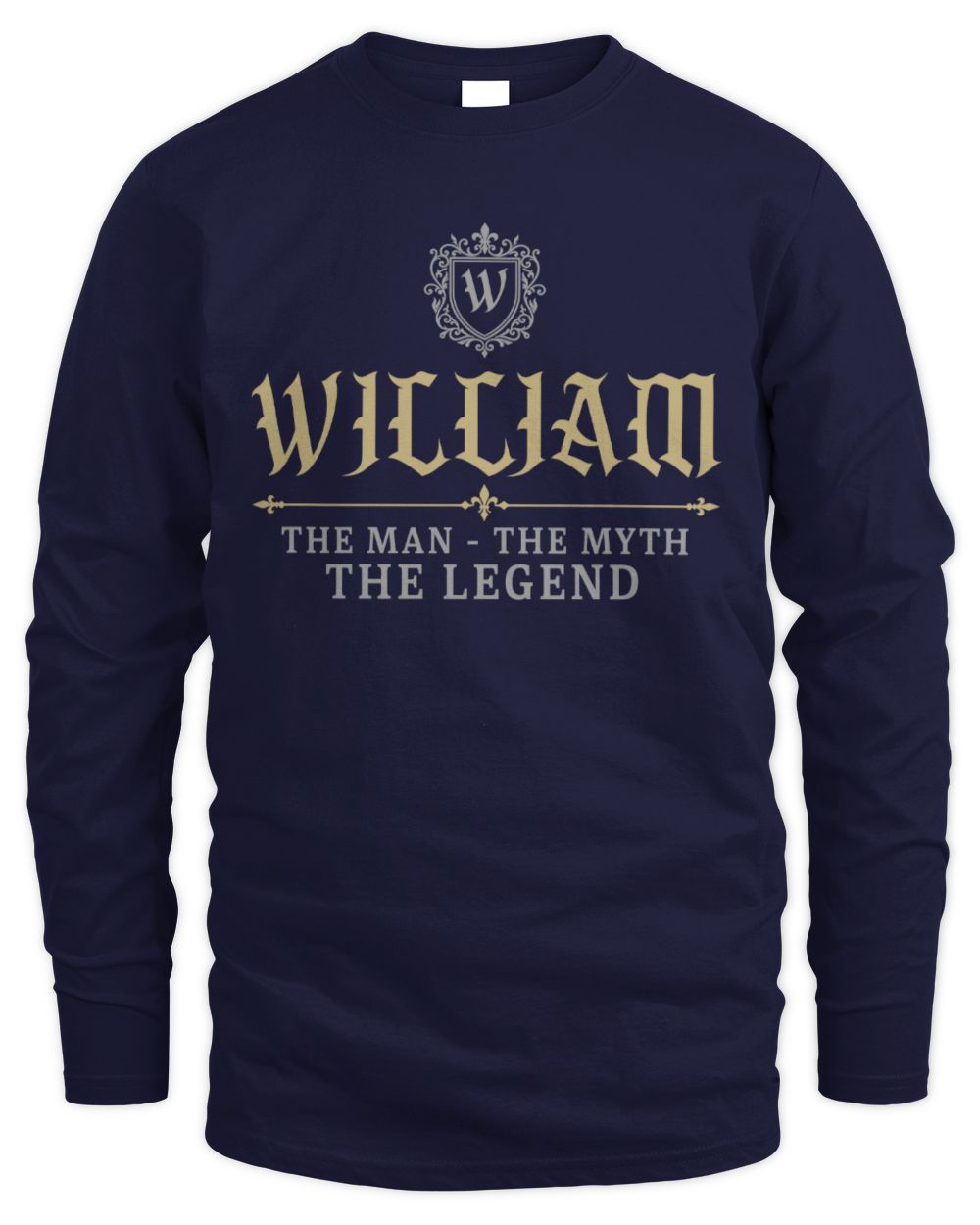The Man The Myth The Legend Western Shirt WILLIAM M1-78 / Men's Long Sleeved T-Shirt / navy