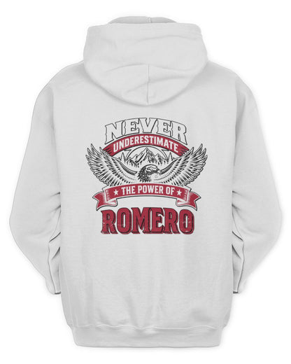 Never Underestimate Your Name Eagle Mountain Shirt ROMERO M1-61 / Unisex Hoodie / white