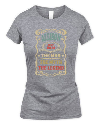 The Man The Myth The Legend Vintage Gold Wine Shirt ALLISON M1-52 / Women's Standard T-Shirt / sport grey