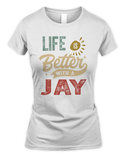 Life Is Better With a Name Personalized Retro T-Shirt JAY-48 / Women's Standard T-Shirt / white