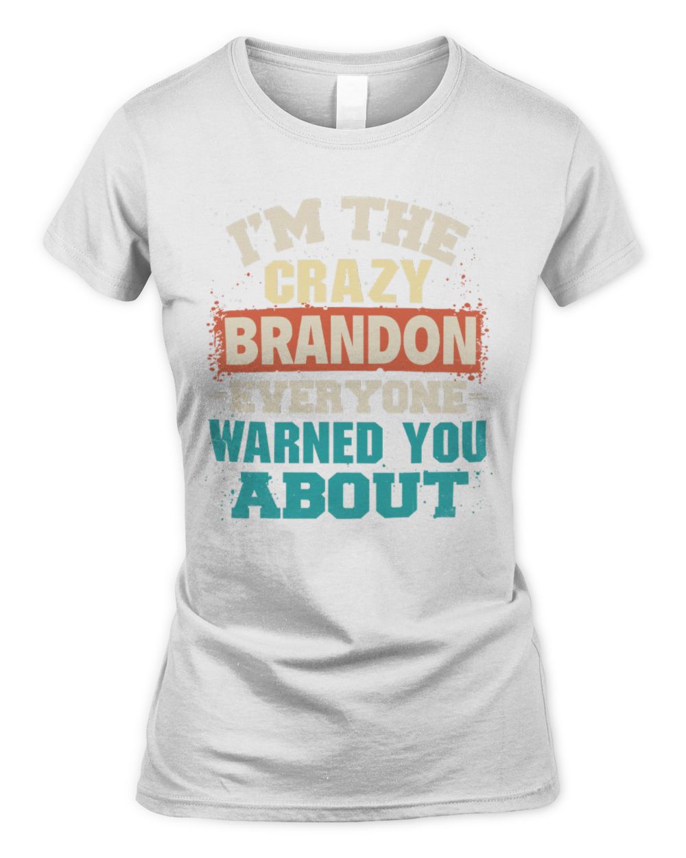 I'm the Crazy One Everyone Warned You About Retro Graphic T-Shirt BRANDON M1-70 / Women's Standard T-Shirt / white