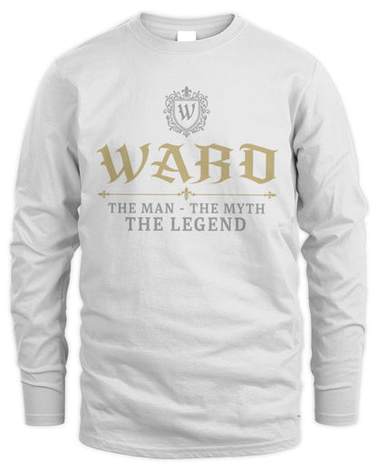 The Man The Myth The Legend Western Shirt WARD M1-78 / Men's Long Sleeved T-Shirt / white