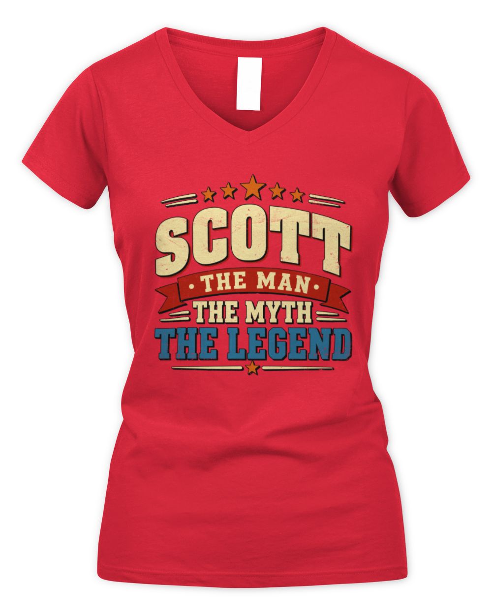 The Man The Myth The Legend Ribbon Vintage T-Shirt SCOTT M1-56 / Women's V-Neck T-Shirt / red