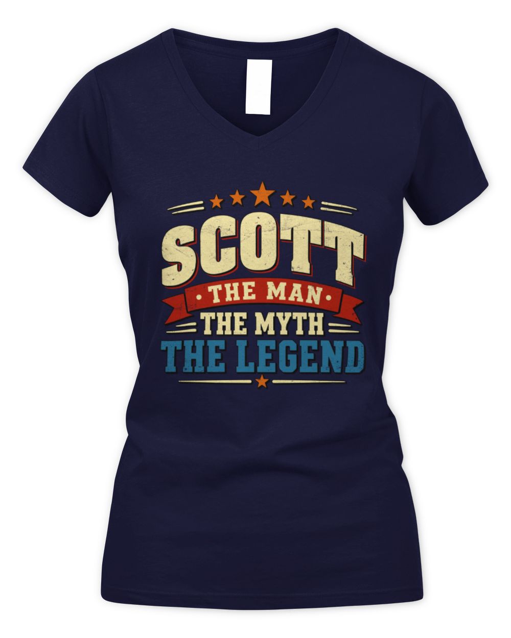 The Man The Myth The Legend Ribbon Vintage T-Shirt SCOTT M1-56 / Women's V-Neck T-Shirt / navy