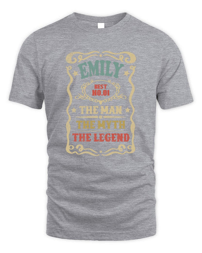 The Man The Myth The Legend Vintage Gold Wine Shirt EMILY M1-52 / Unisex Standard T-Shirt / sport grey