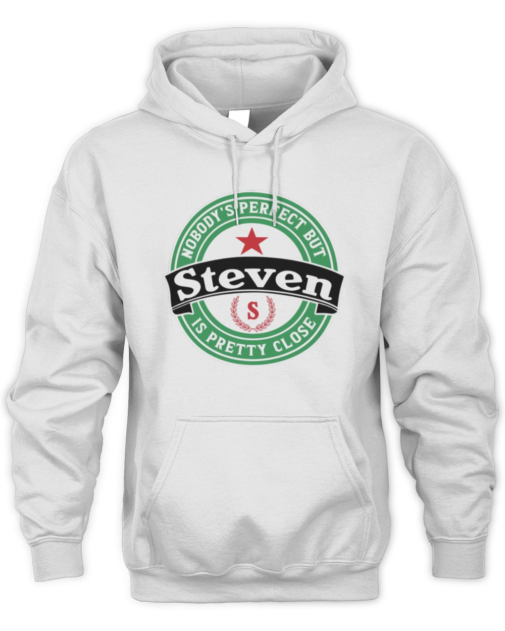 Nobody's Perfect But Your Name Is Pretty Close Heineken Beer T-Shirt STEVEN M1-S85 / Unisex Hoodie / white
