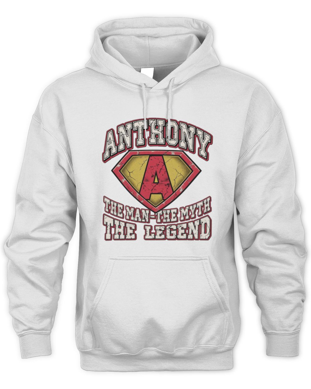 The Man The Myth The Legend Superman Graphic T-Shirt ANTHONY M1-74 / Unisex Hoodie / white
