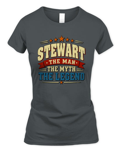 The Man The Myth The Legend Ribbon Vintage T-Shirt STEWART M1-56 / Women's Standard T-Shirt / charcoal